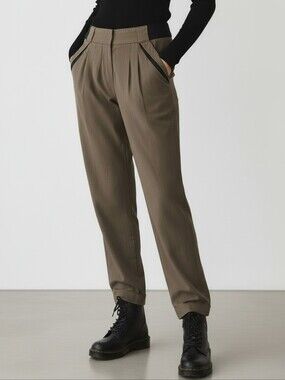 Numerous Viki Tapered Trousers Ankle Pants, Khaki / Black